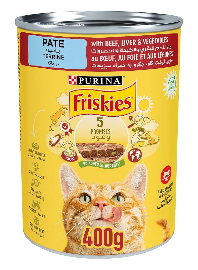 Purina Friskies Beef Liver & Vegetables Pate For Cats 400 G - Image 1
