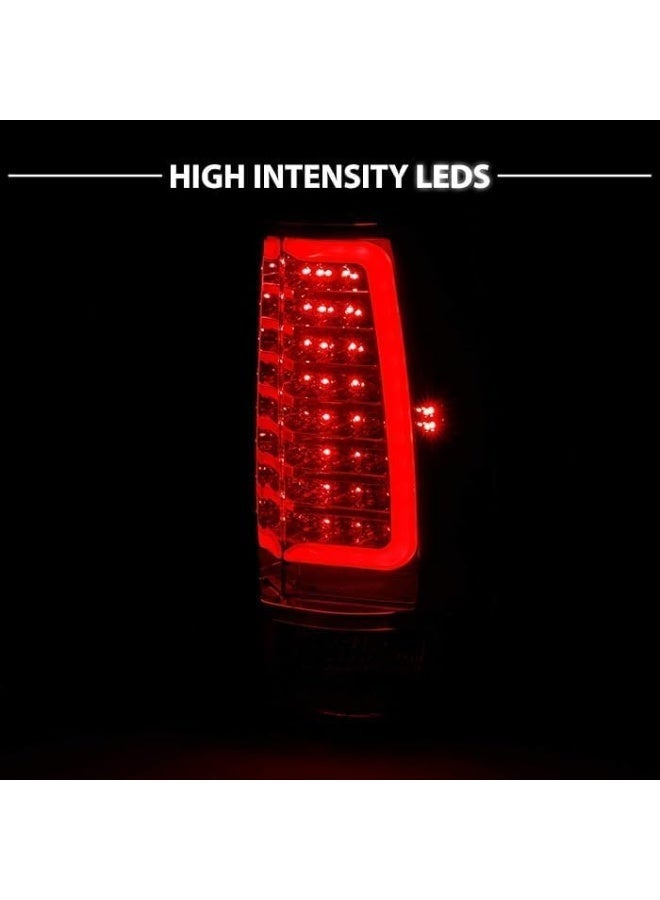 2007-2014 Chevy Tahoe Suburban/Yukon XL Denali Replacement Crystal Red C-Type LED Tube Tail Lights Set - Passenger and Driver Side - Image 3