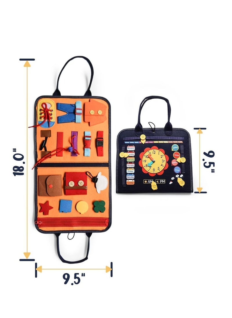 KASTWAVE Busy Board Montessori Toys for Toddlers, Sensory Toys Gifts for 1 2 3 4 Year Old Girls & Boys Preschool Autistic Children Activities Educational Travel Toy Kids Learning Basic Dress Skills  - Image 2