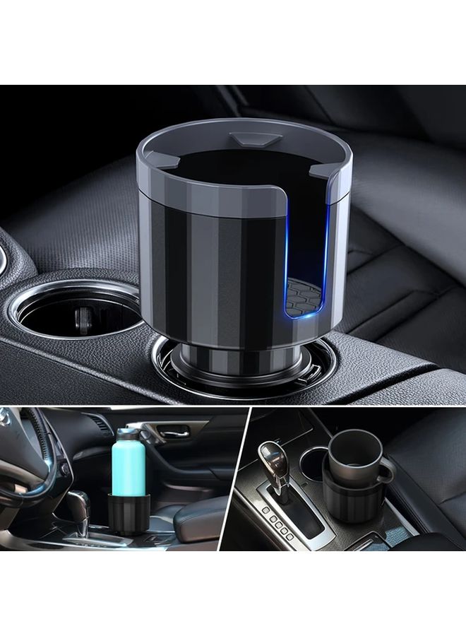 Adjustable Car Cup Holder Expander With Base Fits Large Bottles Drinks And Mugs Durable Abs Material Black For Vehicle Organization Cup Holders - Image 1
