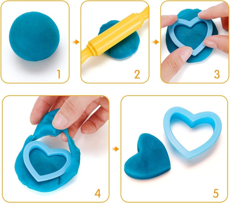 Mumoobear Clay Dough Tool Kit, 20 Pcs Play Dough Tools Plastic DIY Playdough Set Plasticine Modelling Tools Clay Rollers and Cutters for Kids(Random Color) - Image 5