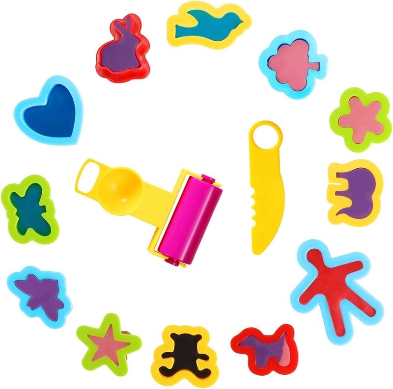Mumoobear Clay Dough Tool Kit, 20 Pcs Play Dough Tools Plastic DIY Playdough Set Plasticine Modelling Tools Clay Rollers and Cutters for Kids(Random Color) - Image 3