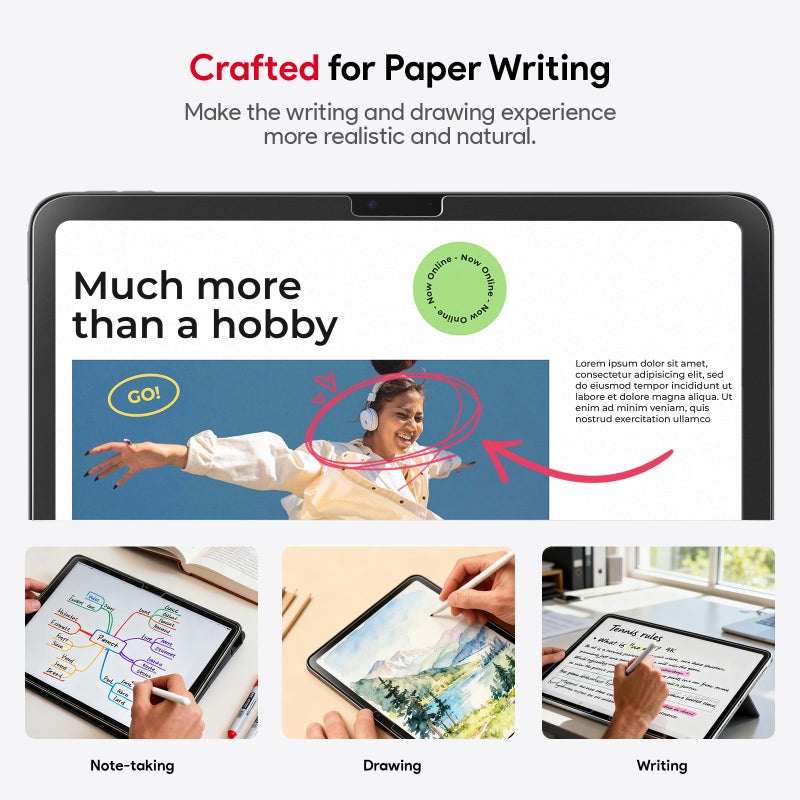 bersem Paperfeel Glass Screen Protector Compatible with iPad Air 11 Inch M3 2025 / M2 2024, Tempered Glass, Anti-Scratch, EZ Kit, Case Friendly, 1 Pack - Image 5