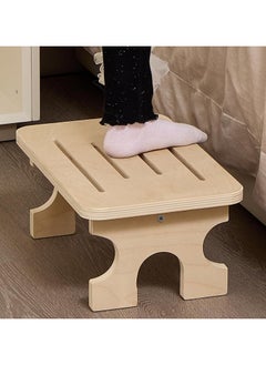 Generic Natural Beech Wood Step Stool for Kids Natural Beech Wood Shoe Stool  - Image 1