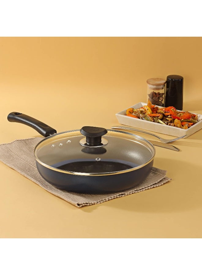 VINOD مقلاة عميقة غير لاصقة من فينود زست مع غطاء زجاجي - 26 سم - Image 2