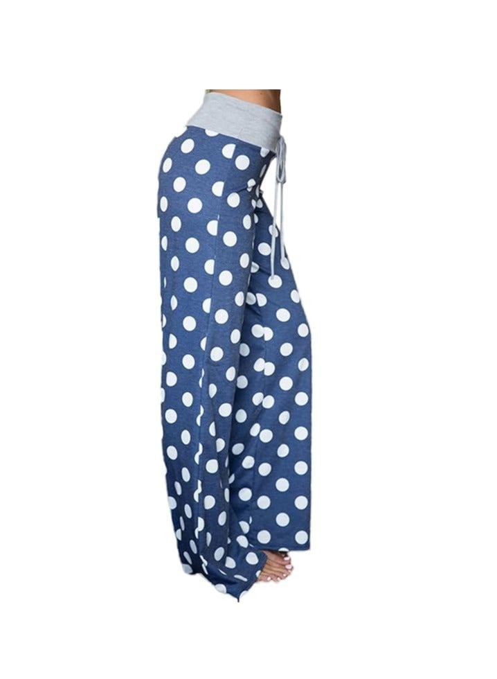 iChunhua Women's Comfy Stretch Floral Print Drawstring Palazzo Wide Leg Lounge Pant  - Image 2