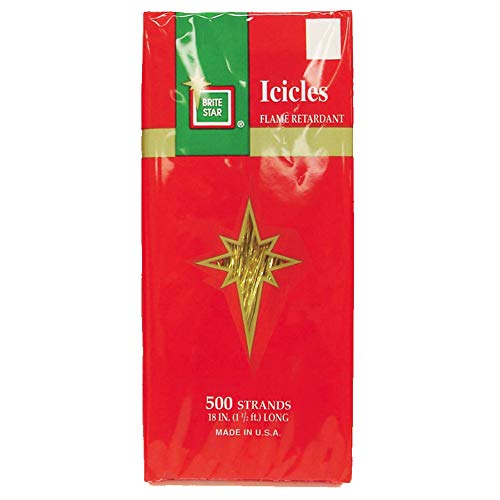 Brite Star 500 Strands Icicles Tinsel,Gold (Set of 3) - Image 2
