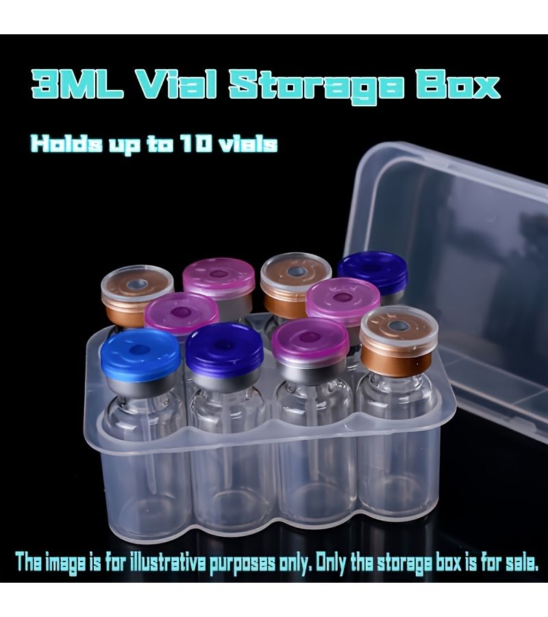 2pcs Peptide Glass Vial Box With Rack Freeze Dried Powder Storage Organizer - Image 1
