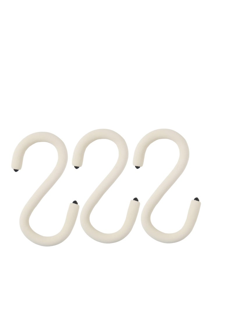 SYOSI - 3 PCS S Shape  Purse Closet Hooks, Reusable Unique Design Utility Hooks, Flexible Neck for Easy Twist & Lock, Suitable for Hanging Bags, Purses, Handbags, Scarves,Cabinet Lock (White) - Image 1