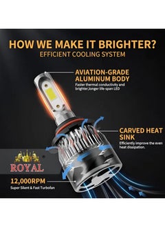 Royal 3000w Car Headlights Bulbs Automotive Pro Highlight Color 80000LM Super Bright LED Car Headlight Bulbs, Low/High Beam Cool White LED Bulb 2Pcs  - Image 3