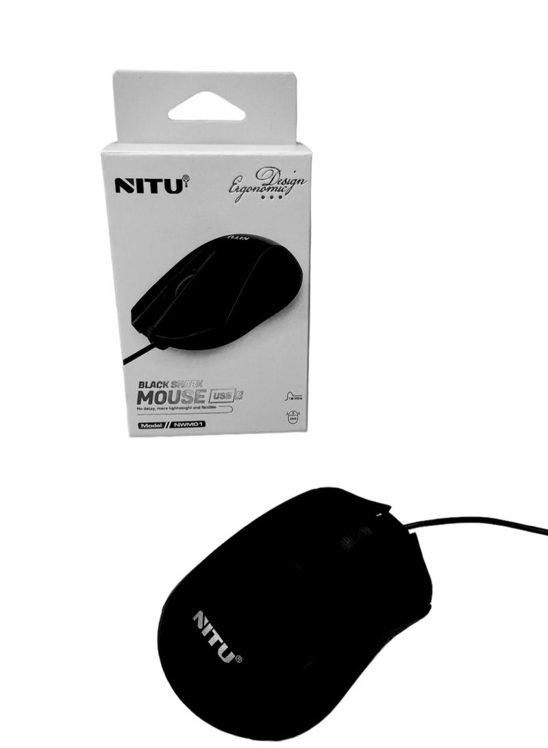 نيتو ماوس USB سلكي أسود - Image 2