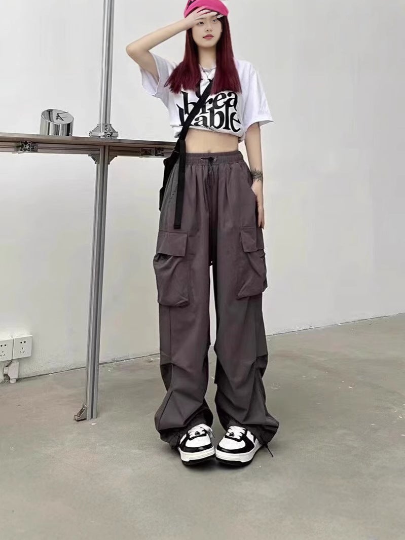 American-Style Retro Workwear Casual Pants Women'S Summer All-Match Straight Pants Loose Wide-Leg Pants Ins - Image 5
