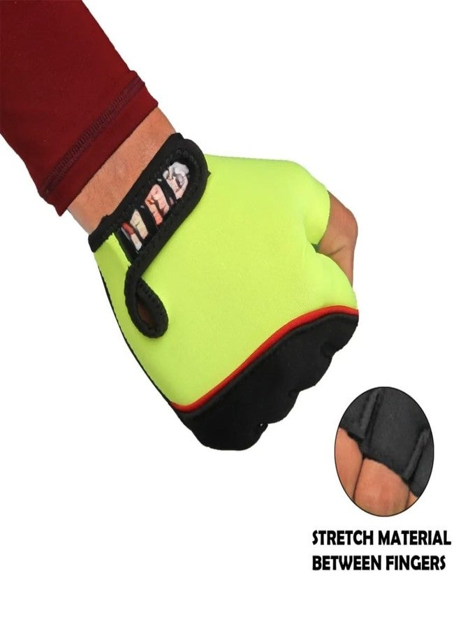 STYLERA Gym Workout Weight Lifting Gloves for Men & Women Support for Training, Exercise Gym & Fitness Gloves (Green, Black, Pack of 1 Pair) - Image 3