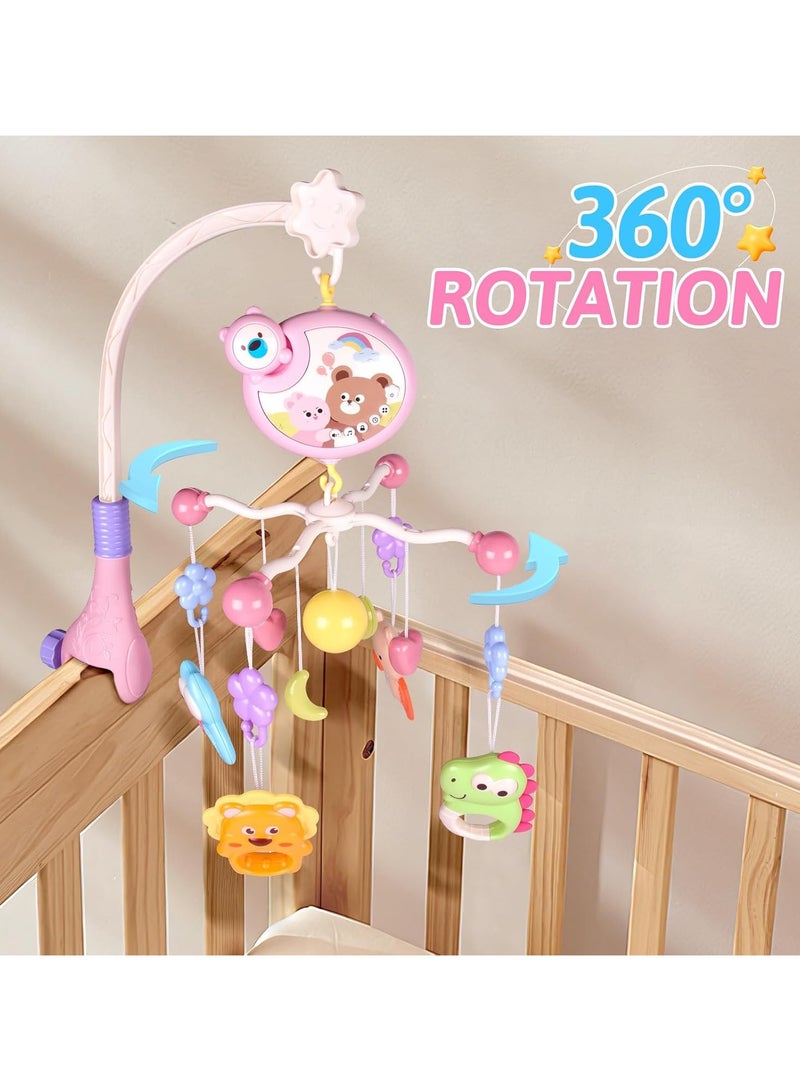 NNEWVANTE Crib Mobile with Music and Lights, Baby Mobiles for Cribs, Nursery Musical Mobile for Bassinets Toys Hanging Girls Boys, Pack and Play Space Portable Animal Mobile Hanger Arm Clip On Attachment - Image 3