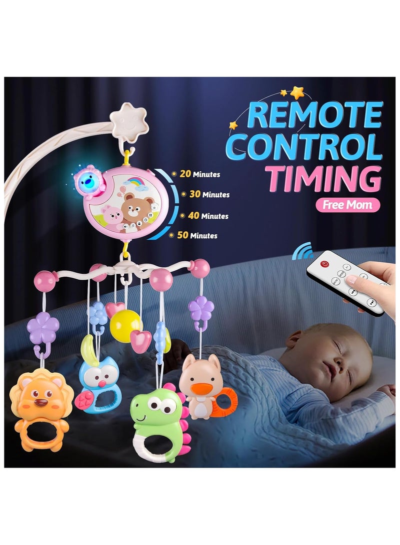 NNEWVANTE Crib Mobile with Music and Lights, Baby Mobiles for Cribs, Nursery Musical Mobile for Bassinets Toys Hanging Girls Boys, Pack and Play Space Portable Animal Mobile Hanger Arm Clip On Attachment - Image 4