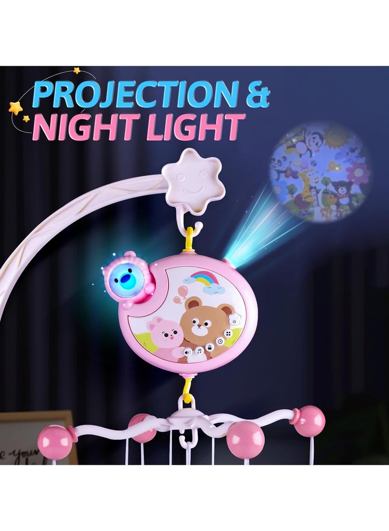 NNEWVANTE Crib Mobile with Music and Lights, Baby Mobiles for Cribs, Nursery Musical Mobile for Bassinets Toys Hanging Girls Boys, Pack and Play Space Portable Animal Mobile Hanger Arm Clip On Attachment - Image 2
