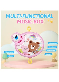 NNEWVANTE Crib Mobile with Music and Lights, Baby Mobiles for Cribs, Nursery Musical Mobile for Bassinets Toys Hanging Girls Boys, Pack and Play Space Portable Animal Mobile Hanger Arm Clip On Attachment  - Image 5