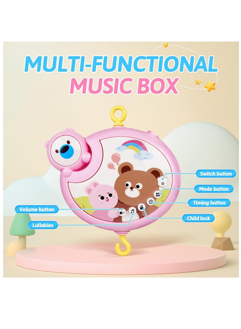 NNEWVANTE Crib Mobile with Music and Lights, Baby Mobiles for Cribs, Nursery Musical Mobile for Bassinets Toys Hanging Girls Boys, Pack and Play Space Portable Animal Mobile Hanger Arm Clip On Attachment - Image 5