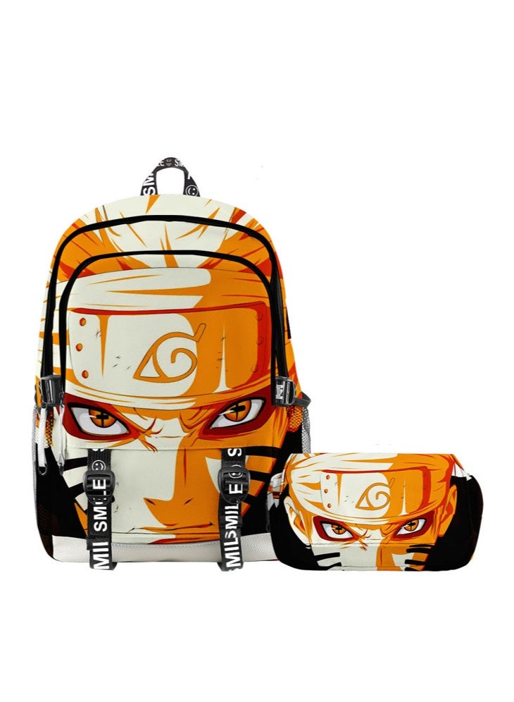 ناروتو على ظهره + طبقة مزدوجة مقلمة قطعتين دعوى الرجال والنساء الترفيه الرياضة حقيبة السفر طالب حقيبة المدرسة - Image 1