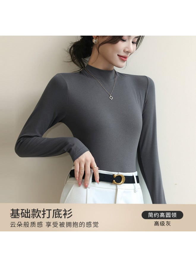 K2103 Customized Half Turtleneck Bottoming Shirt For Women In Autumn And Winter New Style Slim Knitted Inner Long-sleeved T-shirt Top