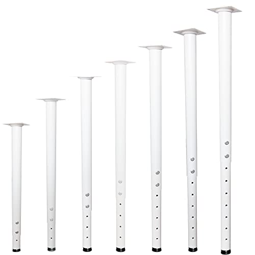 Jahof Adjustable Table Legs 22-36 inch (55-90 cm), Ø42/38 mm (1, White) - Image 3