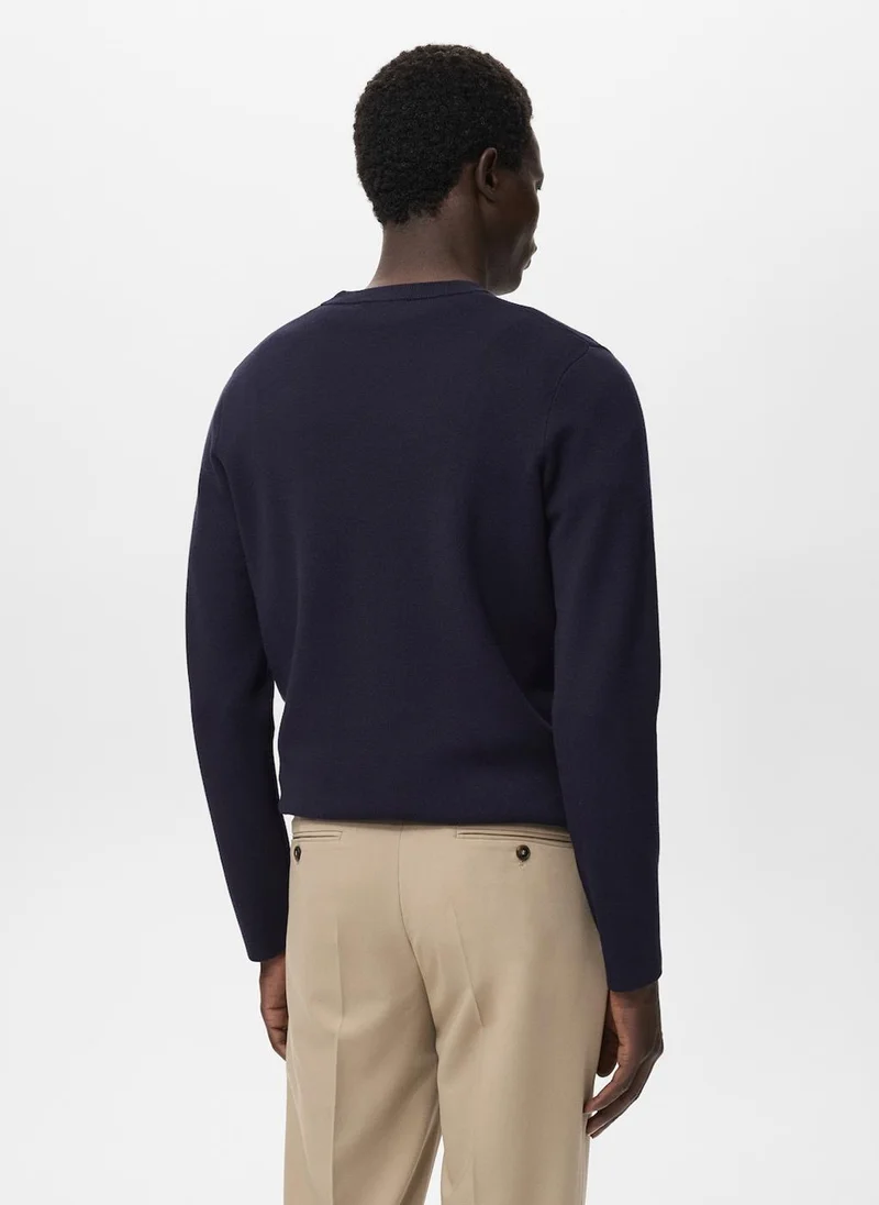 Mango Man Medium-knit regular-fit sweater