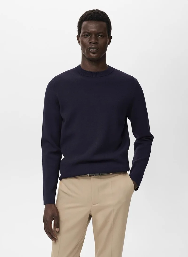 Mango Man Medium-knit regular-fit sweater
