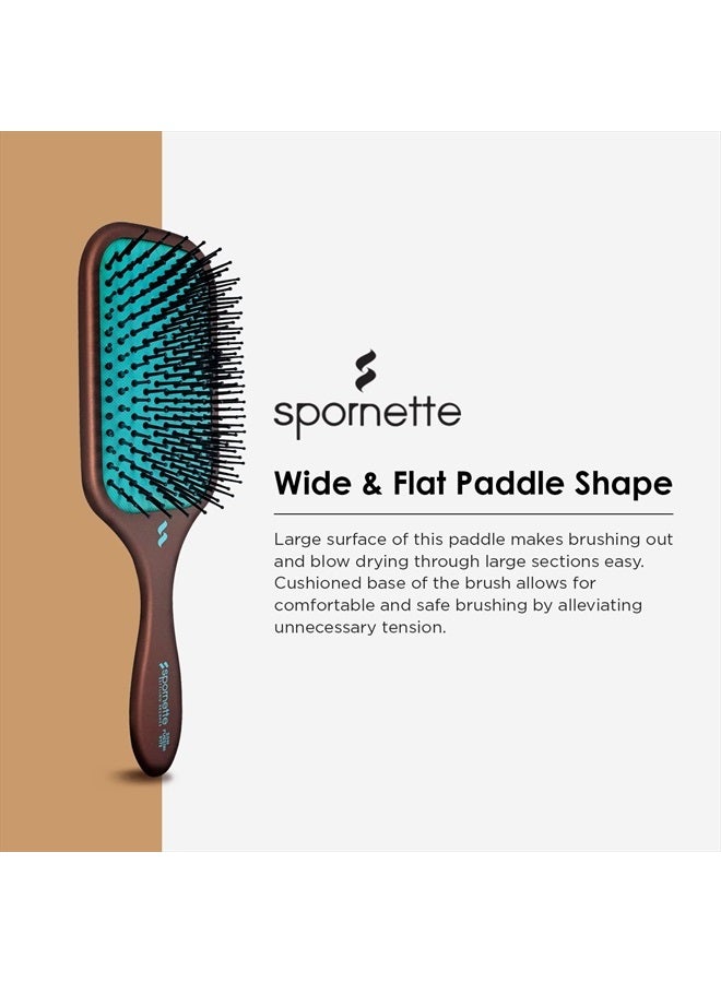 Spornette فرشاة شعر سبورنيت آيون فيوجن بادلة، شعيرات نايلون أيونية - لفك التشابك، التمليس والتنعيم، للشعر المتوسط إلى الطويل - لجميع أنواع الشعر للرجال والنساء والأطفال - Image 3