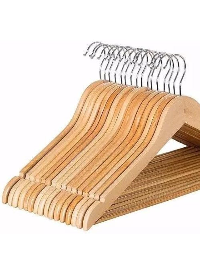 Generic 60-Piece Natural Wooden Clothes Hangers – Heavy-Duty Durable Design for Shirts, Suits, Dresses & Pants - Image 1