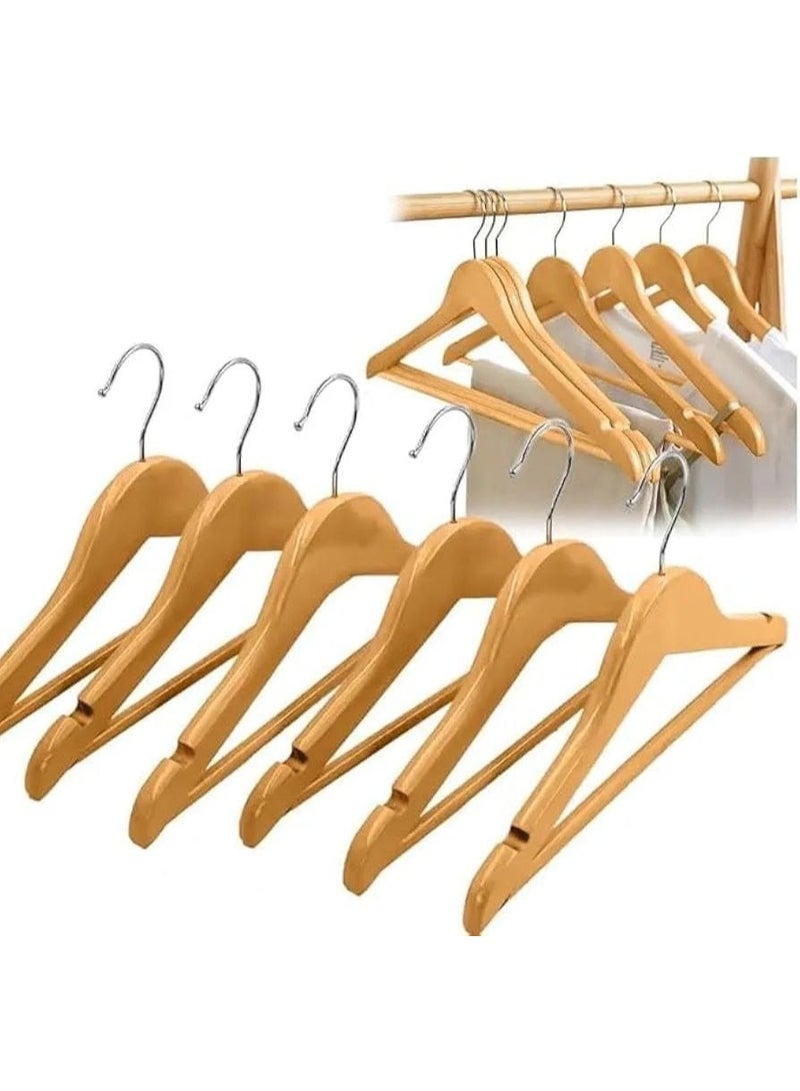 Generic 60-Piece Natural Wooden Clothes Hangers – Heavy-Duty Durable Design for Shirts, Suits, Dresses & Pants - Image 3