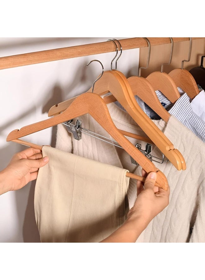 Generic 60-Piece Natural Wooden Clothes Hangers – Heavy-Duty Durable Design for Shirts, Suits, Dresses & Pants - Image 4
