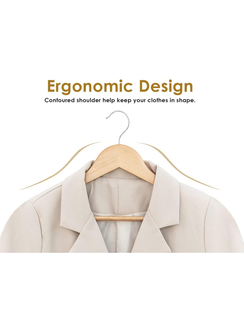 Generic 60-Piece Natural Wooden Clothes Hangers – Heavy-Duty Durable Design for Shirts, Suits, Dresses & Pants - Image 5