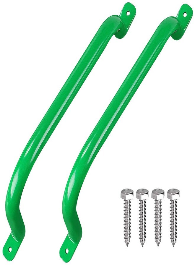 Purife 17'' Metal Playground Safety Handle (Set of 2), Outdoor Swing Set Safety Grab Bar, Playset Handles, Hand Grips for Playhouse, Treehouse Jungle Gym - Green - Image 2