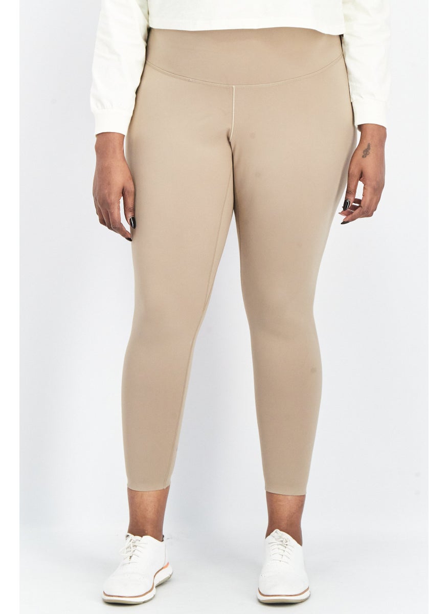 Adidas Women Plus Size Training Leggings, Taupe  - Image 1
