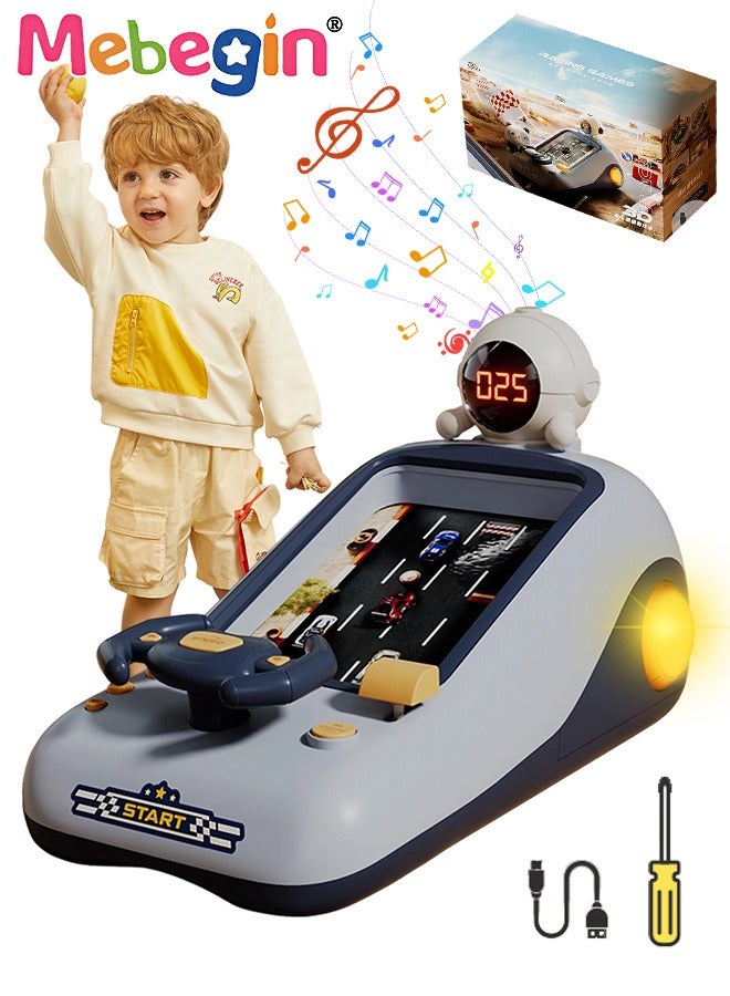 MEBEGIN Car Racing Adventure Toy with Steering Wheel and Timer, Cool Steering Wheel Toy with Light, Music and Sound Effect, Interactive Simulation Racing Game Toy, Simulated Driving Car Racing Games, Ideal Gift for Kids, 23*38*25cm - Image 1