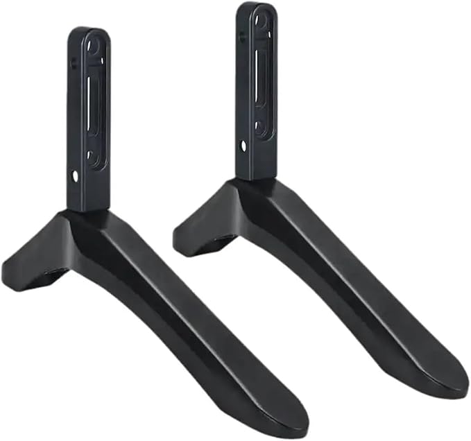 2Pcs Black Aluminum TV Stand Base For LCD TV Table Mount - Image 1