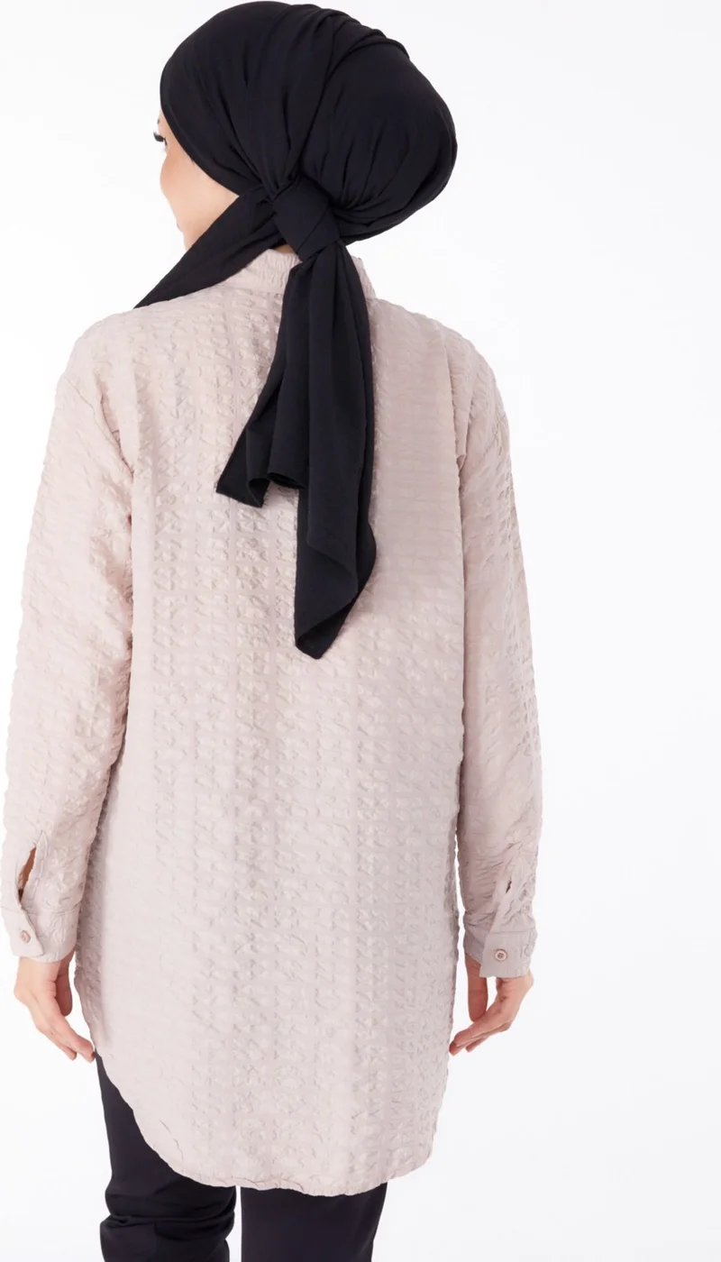 Tofisa Plain Shirt Collar Women's Mink Shirt - 25606