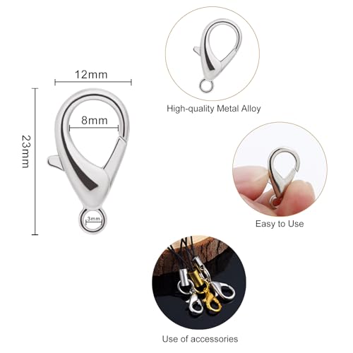 Linsoir Beads Lobster Claw Clasps 23X12mm Large Lobster Clasps for Jewelry Making Keychain Clasp Jewelry Clasps 30 pcs/lot - Image 2