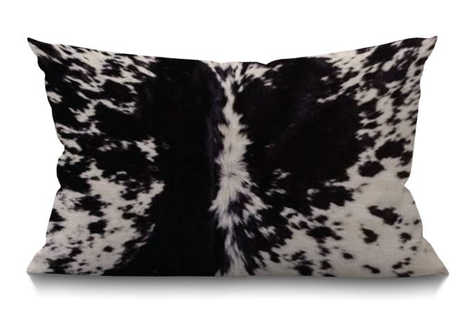 Farmhouse Pillow Covers Cowhide Print 12 x 20 Farmhouse Rustic Dcor Lumbar Pillow Covers Black White Cow Spots Pattern Printed Housewarming Gifts Family Room Dcor