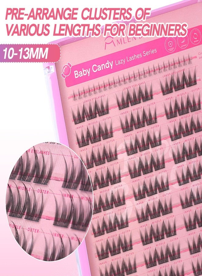 MLEN DIARY Natural Lash Extension Kit 105Pcs Cluster Lashes 10-13MM Wispy Eyelash Extensions Individual Lashes Kit with Lash Bond and Remover Tweezers DIY at Home by MLEN DIARY(Candy Style) - Image 4