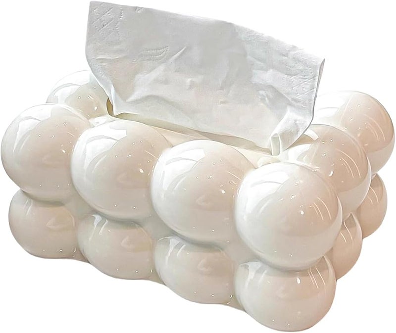 حامل علبة المناديل تصميم الأرنب الأبيض للمنزل والمكتب ديكور صديق للأطفال - Image 1