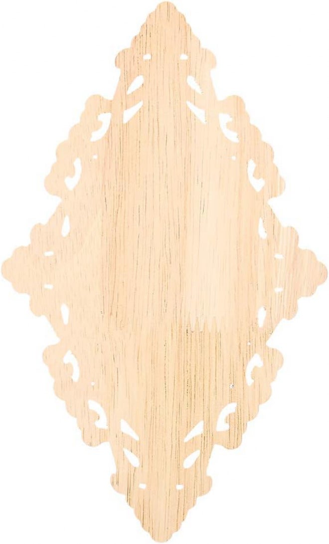 Wood Carved Decal, Exquisite Carved Wood Flower Pattern Unpainted Carving Applique for Home Wall Furniture Decor, with Rubber Material, for Cabinet Window Door Decoration - Image 2