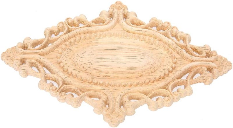 Wood Carved Decal, Exquisite Carved Wood Flower Pattern Unpainted Carving Applique for Home Wall Furniture Decor, with Rubber Material, for Cabinet Window Door Decoration - Image 5