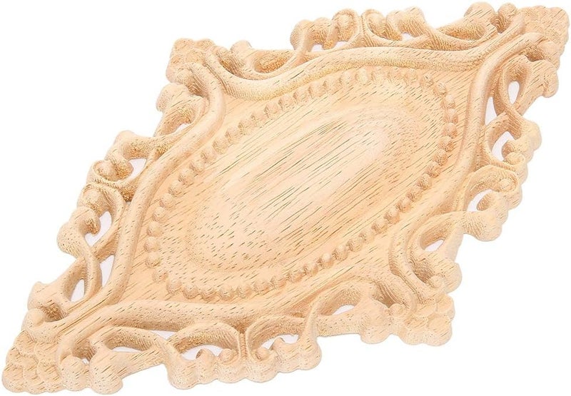 Wood Carved Decal, Exquisite Carved Wood Flower Pattern Unpainted Carving Applique for Home Wall Furniture Decor, with Rubber Material, for Cabinet Window Door Decoration - Image 4