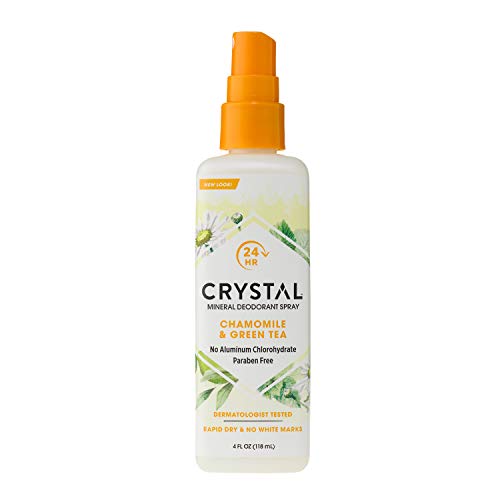 Crystal Essence Mineral Deodorant Spray Chamomile  Green Tea 4 oz Pack of 12