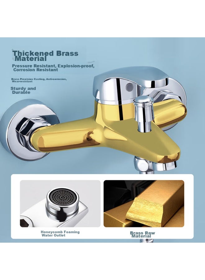 Larsd Shower Faucet Mixer Valve Set, Bathroom Cold And Hot Three-way Shower Switch, Bathtub Mixer Faucet Ld10203 - Image 4