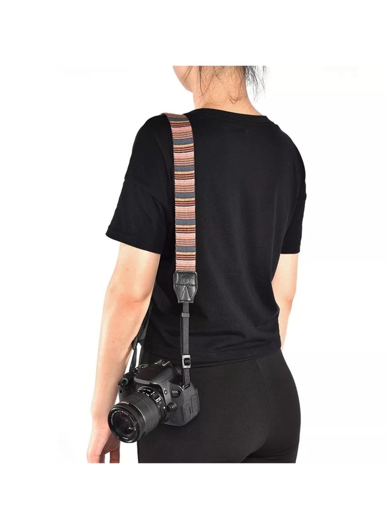 Camera Neck Strap for SLR DSLR Color Stripes - Image 3