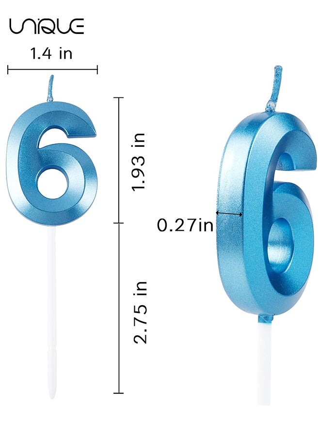 يونيك 10 قطع مجموعة شموع عيد ميلاد رقمية - شموع 0-9 زخرفة كيك توبر - شموع كعكة لامعة - زخرفة كعكة ثلاثية الأبعاد - زخرفة كعكة لحفلة عيد ميلاد ، حفلات الزفاف ، حفلات الشركة ، احتفالات الذكرى السنوية ، رقم شمعة عيد الميلاد - أزرق - Image 2