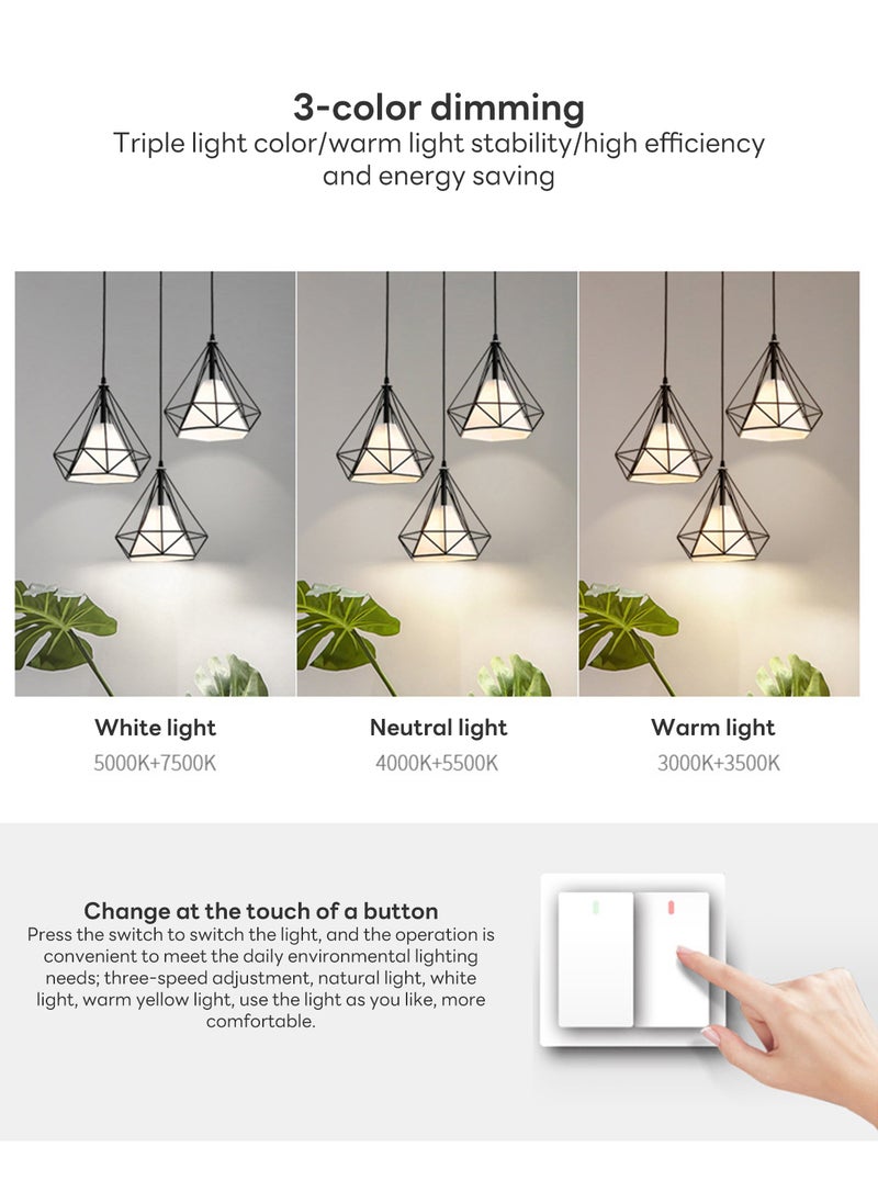 Modern and Simple LED 3-Color Light-Adjustable Chandelier, Suitable for Homes, Restaurants, and Bars