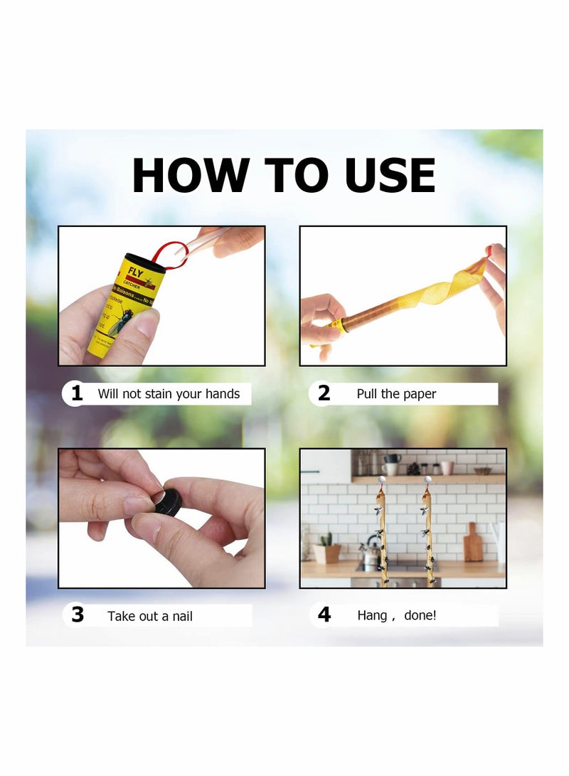 KASTWAVE 16 عبوة ورق مصائد الذباب خالية من المبيدات، مجموعة لاصقات الذباب للاستخدام في الهواء الطلق والداخل أو في البيوت الزجاجية - Image 2